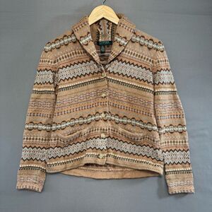 Lauren Ralph Lauren Petite Women’s Button Up Sweater Cashmere Blend Size Small